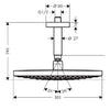 Hansgrohe Raindance Select S 300 2 Jet Overhead Shower & Ceiling Arm - Indesign